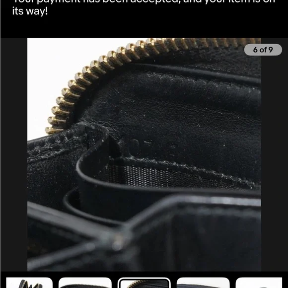 Prada Black Textured Leather Zip Wallet - Picture 6 of 9